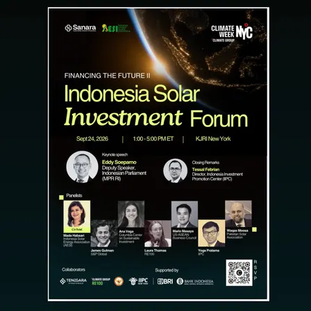 Indonesia Solar Investment Forum NYC Climate Week 2026