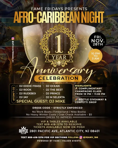 AFRO-CARIBBEAN NIGHT 2ND YEAR ANNIVERSARY CELEBRATION