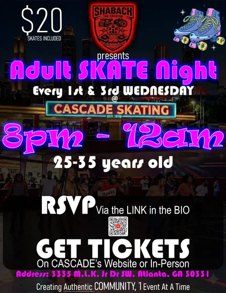 Adult SKATE Night @ Cascade