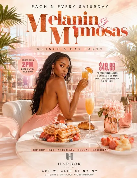 Melanin And Mimosas Brunch & Day Party At Harbor NYC Rooftop Hosted By Smoove Events