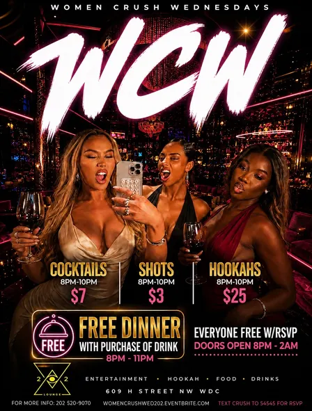 WCW @ 202 Lounge | Free Dinner 8pm - 11p