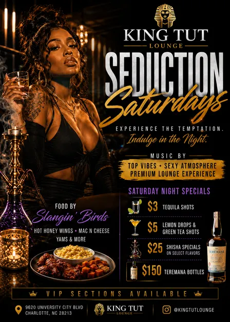 Seduction Saturdays: $3 Tequila Shots & $25 Hookah Specials!