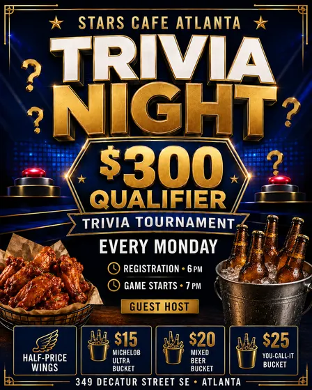 Monday Night Trivia at Stars Cafe | $300 Qualifier Tournament