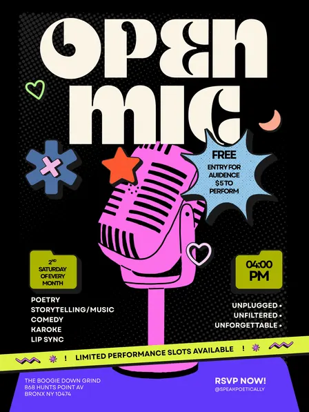 Speak Poetically Open Mic.