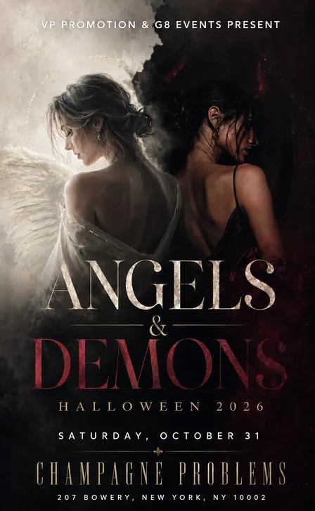 Halloween at Champagne Problems NYC: Angels & Demons