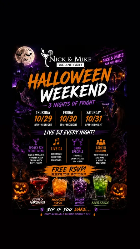 3 NIGHTS OF FRIGHT @ NICK & MIKE