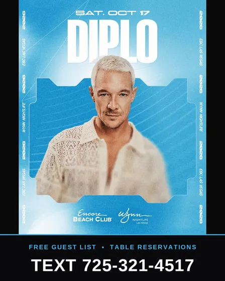 Diplo - Encore Beach Club Las Vegas | Saturday Oct 17 | Free Guest List