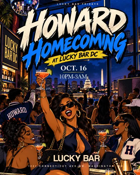 Friday Night Howard🦬 Homecoming @LuckyBarDC🍀