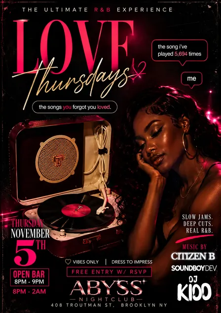 LOVE THURSDAYS ❤️🔥 | The Ultimate R&B Party | 1 Hour Open Bar + Free RSVP