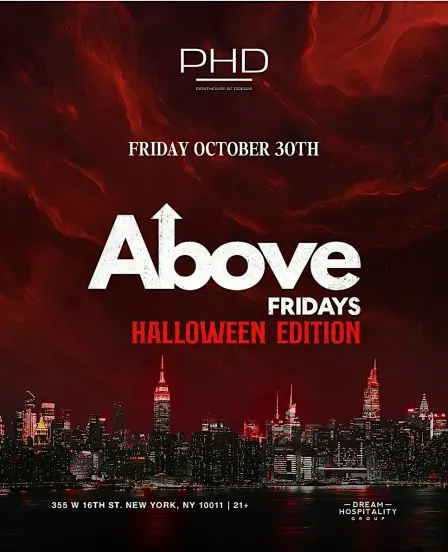 Above Fridays: Halloween Party @ PHD Downtown Rooftop - Friday 10/30