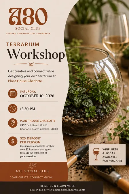 A30 Social Club: Terrarium Workshop