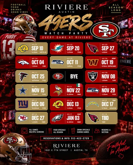 49ers Game Day at Riviere