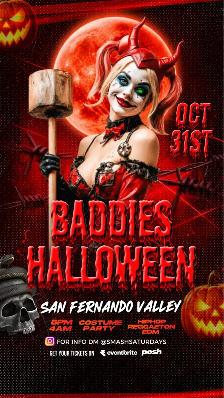Baddies Halloween 18+ Smash Saturdays Host DJ SMOKE ONE