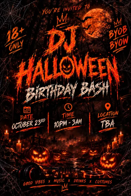 Dj Halloween Birthday Bash