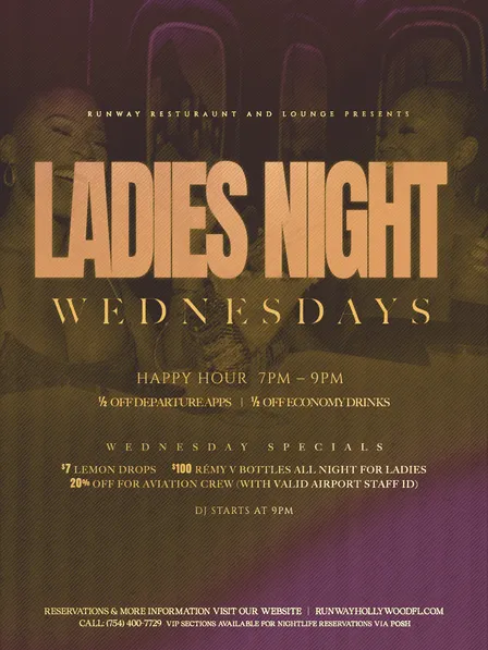 Ladies Night Wednesday @ Runway
