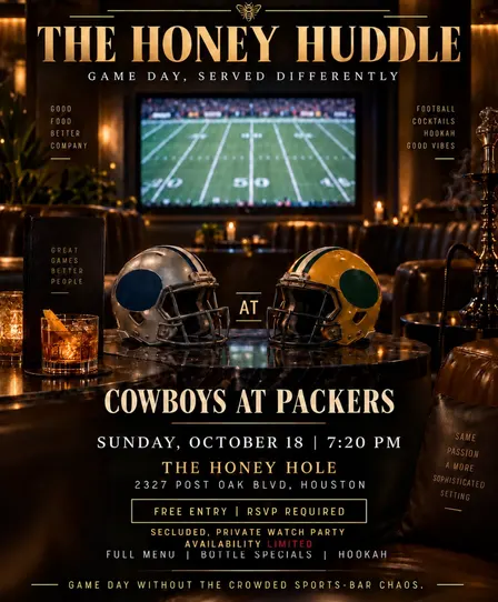 Cowboys at Packers @ The Honey Hideout OCT 18TH.