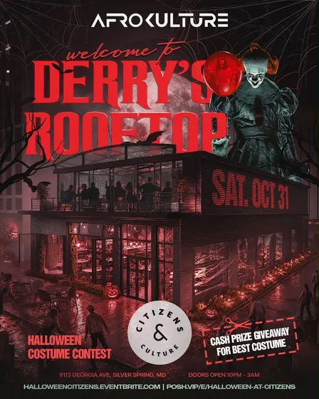 Halloween Night @ Citizens Rooftop: #1 DMV Afro-Caribbean Rooftop Party