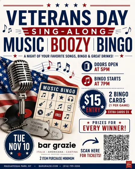 Veterans Day Sing Along Music Boozy Bingo