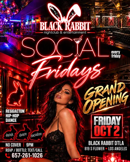 SOCIAL FRIDAYS @ BLACK RABBIT 🍸🐰