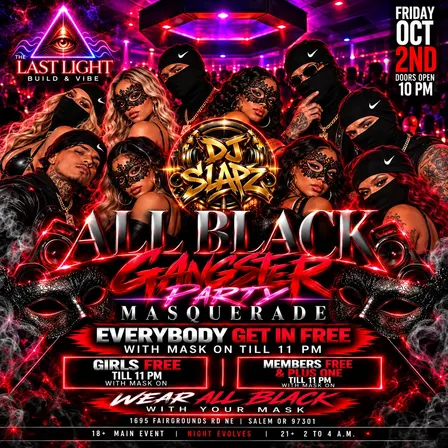 All Black Gangster Masquerade Party