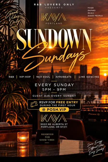 SUNDOWN SUNDAYS @ KAYA PDX