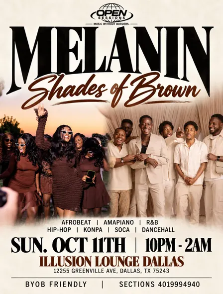 The Melanin Party | Shades of Brown | R&B Afrobeat Dancehall Soca Konpa (BYOB)