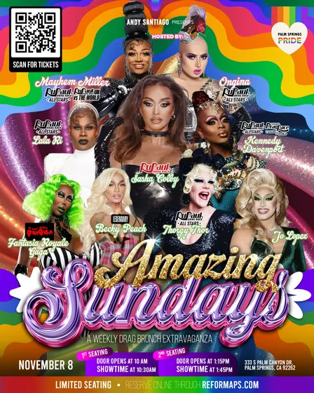 AMAZING SUNDAYS PALM SPRINGS PRIDE DRAG BRUNCH at REFORMA 1:15PM SHOW ONLY