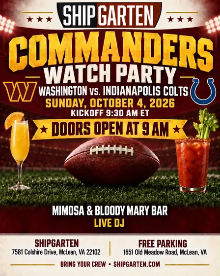 Commanders Watch Party at Shipgarten!
