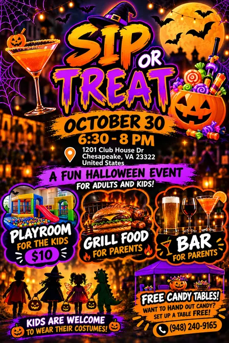 SIP OR TREAT: A Halloween Party for Adults & Kids! 👻🍭