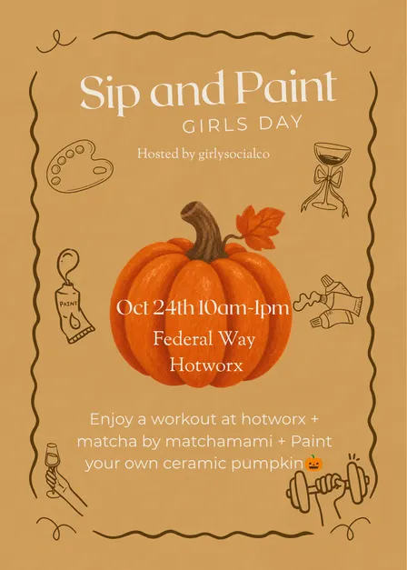 Sip & Paint Pumpkins at federal way hotworx