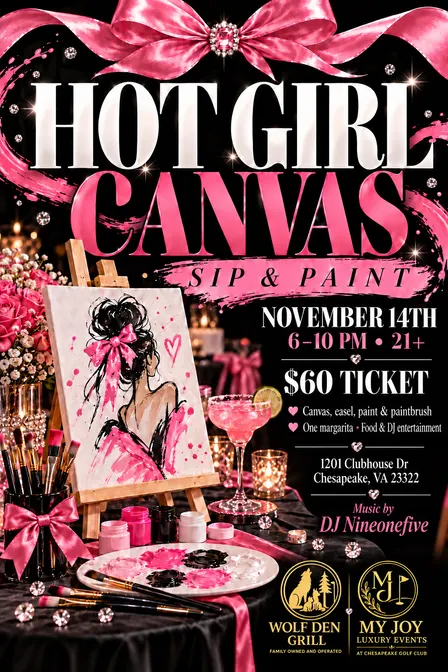 🎨 HOT GIRL CANVAS: Sip & Paint!!