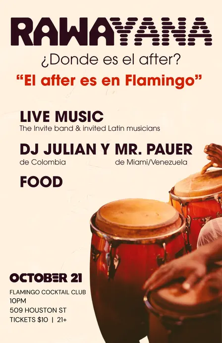 El after es en Flamingo: Rawayana afterparty
