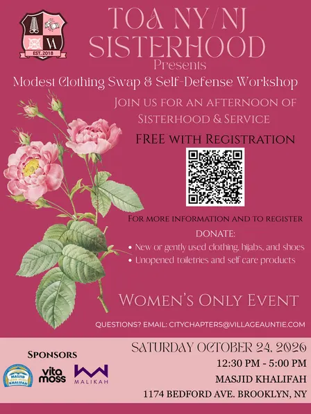 TOA NY/ NJ Sisterhood Presents.... A Modest Clothing Swap & Self-Defense Workshop
