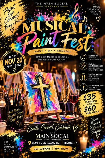 🎨🎶 Musical Paint Fest — Paint • Sip • Connect