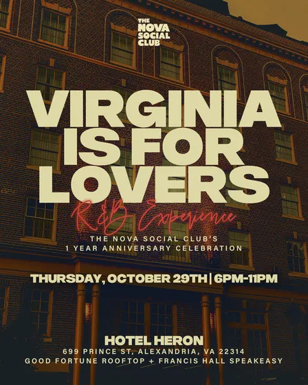 Virginia Is For Lovers: Elevated R&B Rooftop & Speakeasy Experience | Thurs, Oct 29th at Hotel Heron