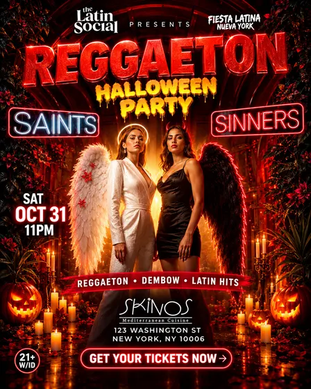 Sat, 10/31: Saints or Sinners: Reggaeton Halloween Night @ Skinos NYC