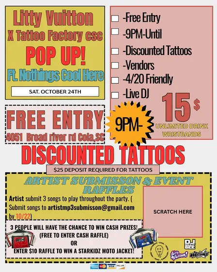 Litty Vuitton X Tattoo Factory Pop Up! Ft. Nothings Cool Here