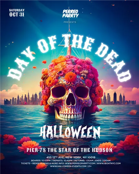 The Day of the Dead Halloween Latin & Reggaeton Boat Party NYC Yacht Cruise