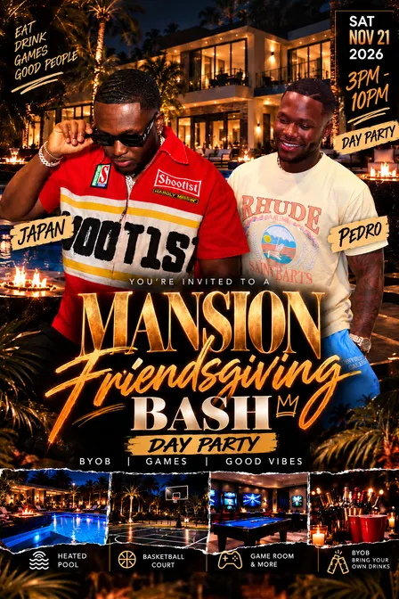 🦃🍂Mansion DAY PARTY Friendsgiving Bash 26''🦃🍂