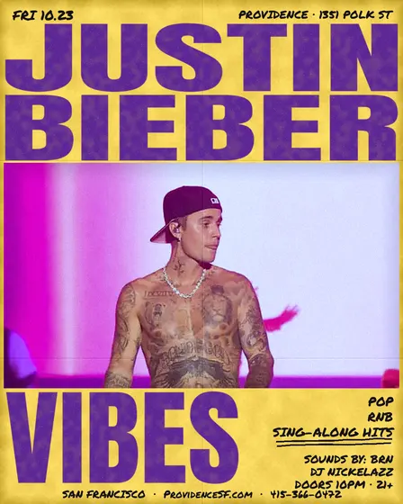 Justin Bieber Vibes | Fri Oct 23 | Providence SF