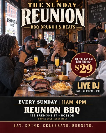 The Sunday Reunion: All-You-Can-Eat BBQ Brunch & Live DJ
