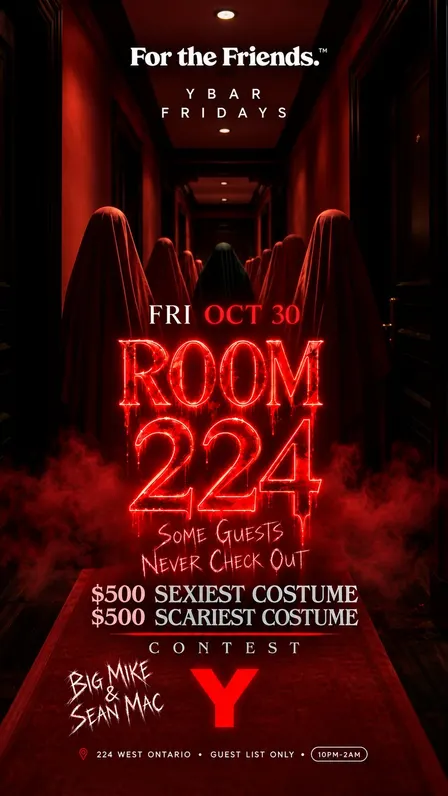 "ROOM 224" Halloween Costume Party -- $1,000 BEST COSTUME CASH PRIZE!