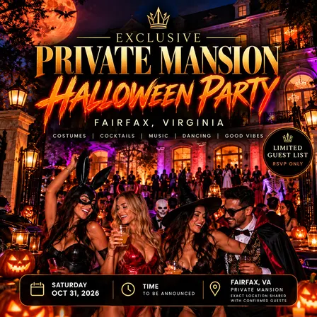 VA 🎃 Exclusive Private Halloween Mansion Party 🏰🥂