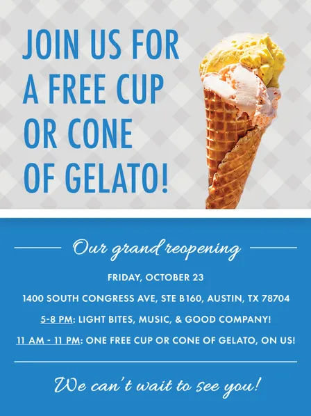 Grand Re Opening - FREE GELATO ALL DAY!