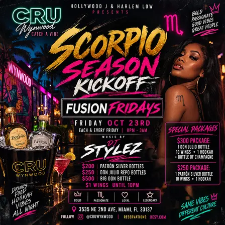 Fusion Fridays At Cru Wynwood
