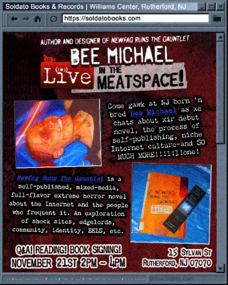 BEE MICHAEL: LIVE IN THE MEATSPACE!