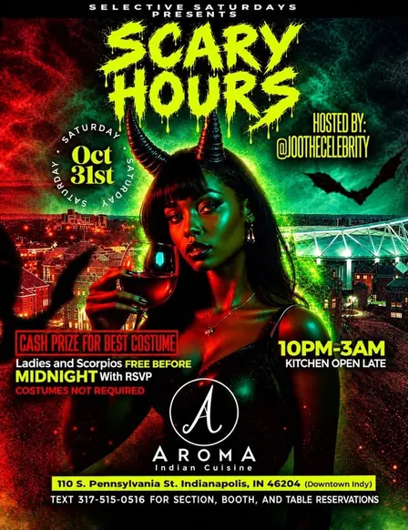 Scary Hours: Grand Opening Of Indy's Newest Lounge Halloween Night!