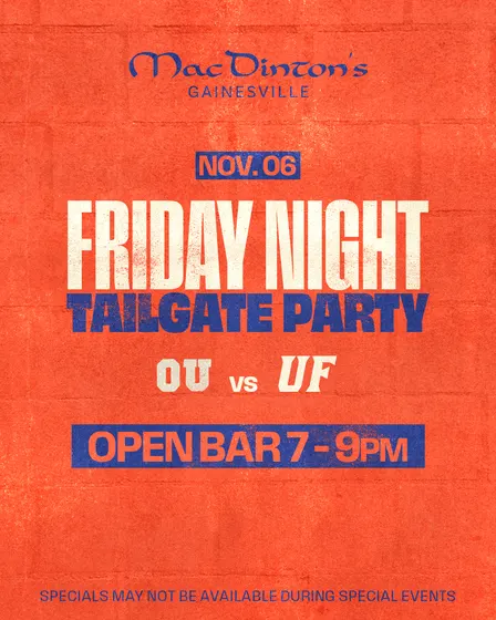 Friday Night Tailgate! Oklahoma vs UF