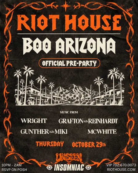 RIOT HOUSE - BOO ARIZONA PRE-PARTY