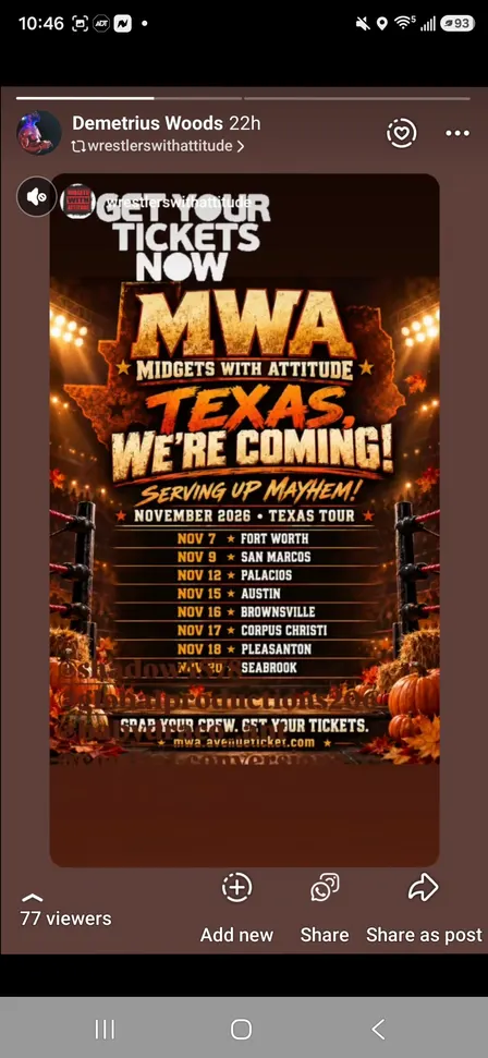 MIDGETS WITH ATTITUDE WORLD TOUR ( AUSTIN TX) @BACKWOOD BAR